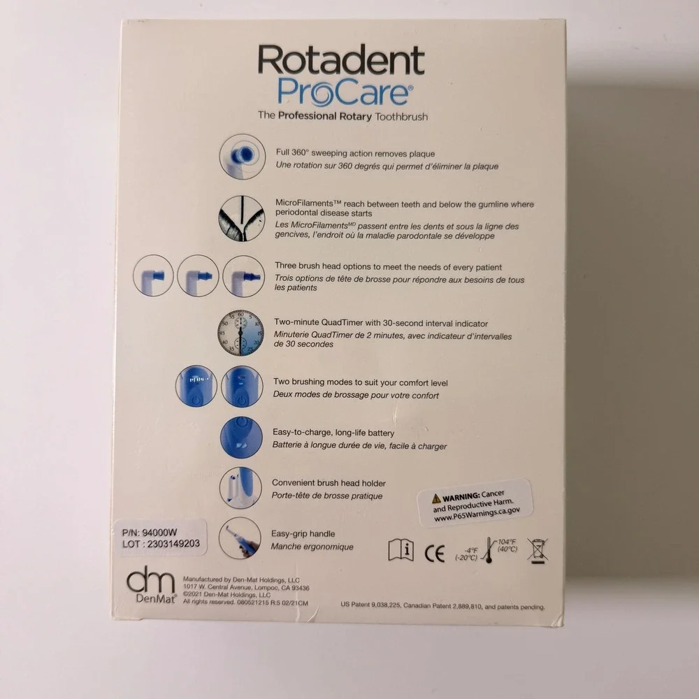 Rotadent ProCare Professional Rotary Toothbrush Blue White New Sealed